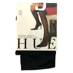 Hue Opaque Tights With Control Top Size 2 Black 40 Denier Style 4690 ONE PAIR